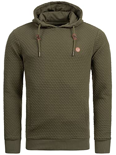 Indicode Herren York Sweatshirt mit Kapuze | Hoodie Kapuzenpullover für Männer Army L von Indicode