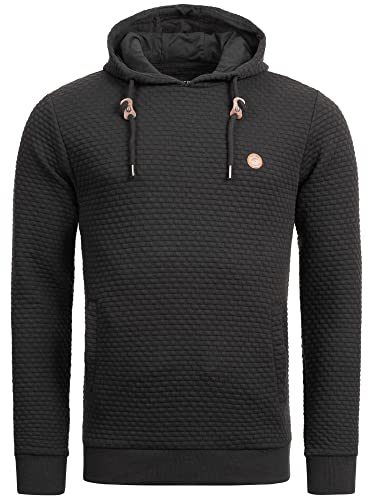 Indicode Herren York Sweatshirt mit Kapuze | Hoodie Kapuzenpullover für Männer Black, L von Indicode