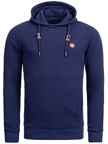 Indicode Herren York Sweatshirt mit Kapuze | Hoodie Kapuzenpullover für Männer Navy, XL von Indicode