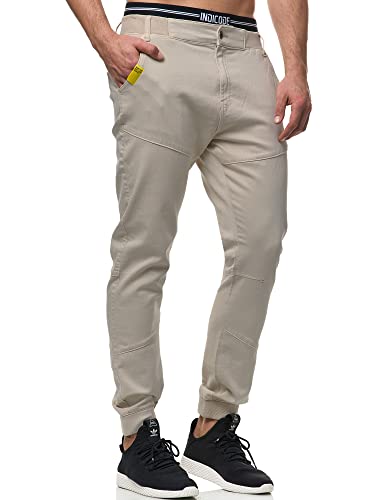 Indicode Herren Zannes Stoffhose mit 5 Taschen | Stretch Hose Herrenhose für Männer Cornstalk S von Indicode