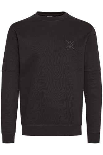 Indicode IDAlbix Herren Sweatshirt Pullover Sweater mit Rundhals-Ausschnitt Label-Details Baumwollmischung Regular fit, Größe:3XL, Farbe:Black (999) von Indicode