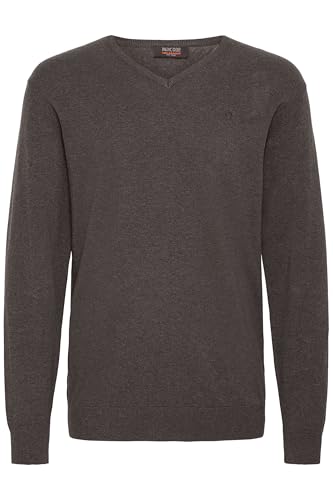 Indicode IDBellix Herren Strickpullover Feinstrick Pullover mit V-Ausschnitt Baumwollmischung Regular fit, Größe:L, Farbe:Charcoal Mix (915) von Indicode