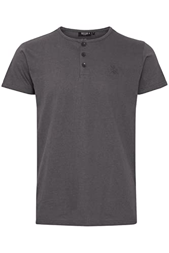 Indicode IDColbing Herren T-Shirt Kurzarm Shirt Basic Grandad Baumwoll-Leinen-Qualität Unifarben Regular Fit, Größe:XXL, Farbe:Grey Mix (914) von Indicode