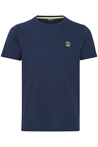 Indicode IDGabrix Herren T-Shirt Kurzarm Shirt Strukturierter Stoff mit Brust-Stickerei Regular Fit Hochwertige Baumwoll-Qualität, Größe:XL, Farbe:Navy (400) von Indicode