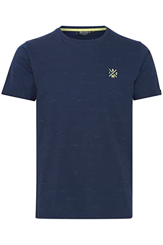 Indicode IDGabrix Herren T-Shirt Kurzarm Shirt Strukturierter Stoff mit Brust-Stickerei Regular Fit Hochwertige Baumwoll-Qualität, Größe:3XL, Farbe:Navy (400) von Indicode