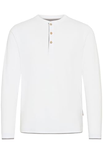 Indicode IDGifford Herren Longsleeve Langarmshirt Shirt mit Grandad-Ausschnitt Baumwollmischung Regular fit, Größe:M, Farbe:Off-White (002) von Indicode