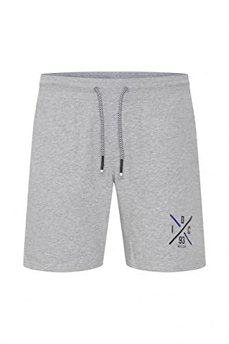 Indicode DHallum Herren Sweat Shorts Sweatshorts Kurze Hose Jogginghose mit Kordeln und Print Regular Fit, Größe:XL, Farbe:Light Grey Mix (913) von Indicode