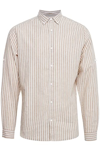 Indicode IDHanko Herren Freizeithemd aus Leinenmix Hemd, Größe:XXL, Farbe:Greige (010) von Indicode