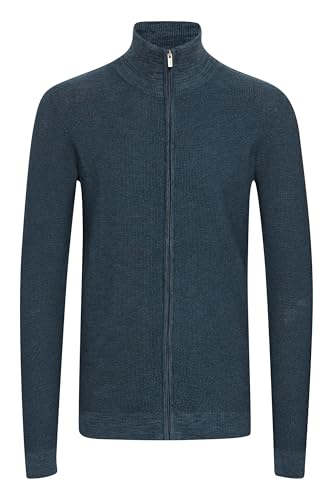 Indicode IDJadan Herren Strickjacke Cardigan Feinstrick Sweater mit Reißverschluss Label-Details Baumwollmischung Regular fit, Größe:XL, Farbe:Navy (400) von Indicode