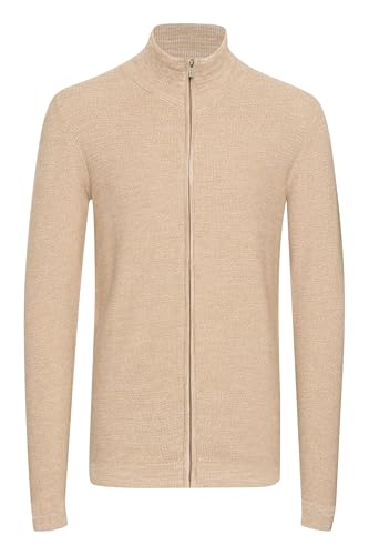 Indicode IDJadan Herren Strickjacke Cardigan Feinstrick Sweater mit Reißverschluss Label-Details Baumwollmischung Regular fit, Größe:XXL, Farbe:Cornstalk (013) von Indicode