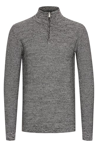 Indicode IDJador Herren Strickpullover Troyer Feinstrick Pullover mit Troyerkragen Baumwollmischung Regular fit, Größe:L, Farbe:Charcoal (915) von Indicode