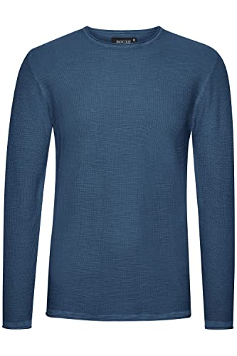 Indicode IDKarpo Herren Strickpullover Feinstrick Pullover mit Rundhalsausschnitt, Größe:XL, Farbe:Copen Blue (465) von Indicode