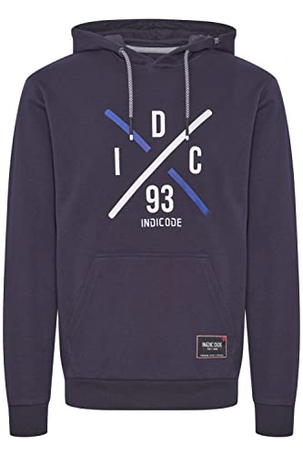 Indicode IDLeon Herren Sweatshirt Hoodie Kapuzenpullover Pullover mit Kapuze und Känguru Tasche Print, Größe:2XL, Farbe:Navy (400) von Indicode