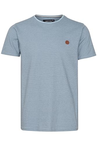 Indicode IDLupko Herren T-Shirt Kurzarm Shirt mit Streifen mit Rundhalsausschnitt, Größe:XXL, Farbe:Celestial Blue (422) von Indicode