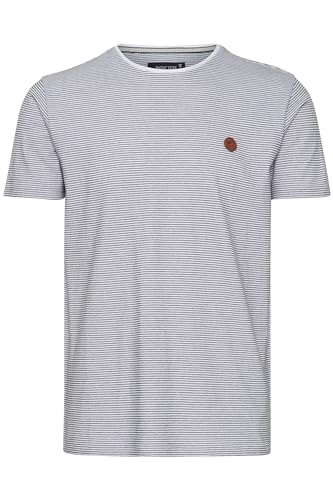 Indicode IDLupko Herren T-Shirt Kurzarm Shirt mit Streifen mit Rundhalsausschnitt, Größe:XXL, Farbe:Off-White (002) von Indicode