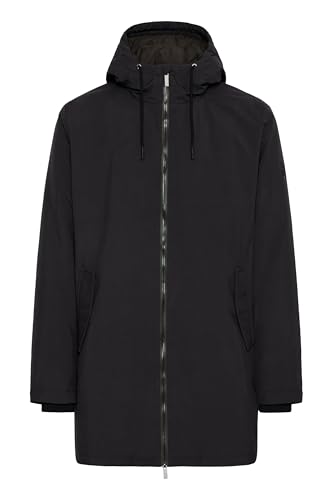 Indicode IDPappys Herren Parka Winterjacke Jacke mit Kapuze Kordelzug Eingrifftaschen Label-Details Regular fit, Größe:L, Farbe:Black (999) von Indicode