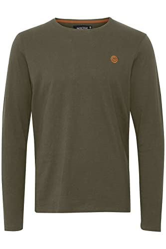 Indicode IDPhillo Herren Longsleeve Langarmshirt Shirt mit Rundhals-Ausschnitt aus hochwertigem Baumwoll-Material, Größe:3XL, Farbe:Army (600) von Indicode