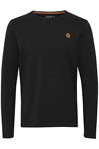 Indicode IDPhillo Herren Longsleeve Langarmshirt Shirt mit Rundhals-Ausschnitt aus hochwertigem Baumwoll-Material, Größe:M, Farbe:Black (999) von Indicode
