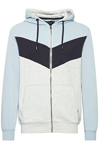 Indicode IDPock Herren Sweatjacke Kapuzenjacke Hoodie mit Kapuze und Reißverschluss Color Block Design, Größe:M, Farbe:Celestial Blue (422) von Indicode