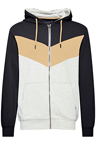 Indicode IDPock Herren Sweatjacke Kapuzenjacke Hoodie mit Kapuze und Reißverschluss Color Block Design, Größe:L, Farbe:Navy (400) von Indicode