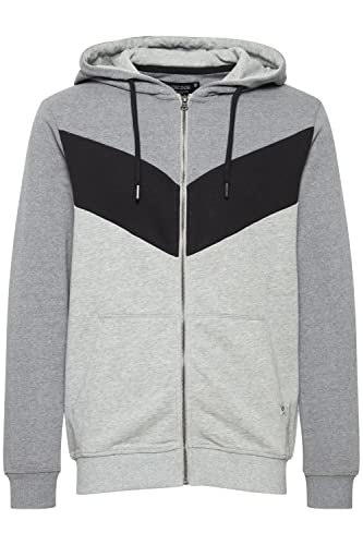 Indicode IDPock Herren Sweatjacke Kapuzenjacke Hoodie mit Kapuze und Reißverschluss Color Block Design, Größe:XL, Farbe:Grey Mix (914) von Indicode