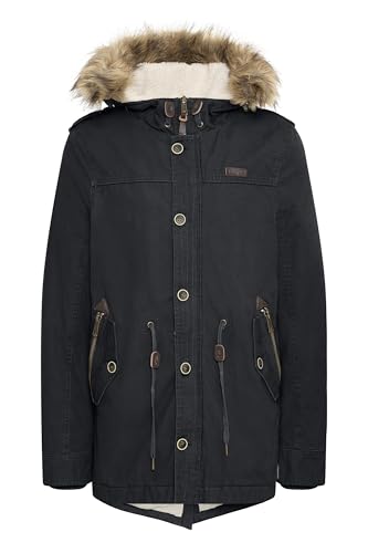 Indicode IDPulsoor Herren Winterjacke Parka Mantel gefüttert mit Teddy-Futter Fellkapuze Pattentaschen Baumwollmischung Regular fit, Größe:3XL, Farbe:Black (999) von Indicode