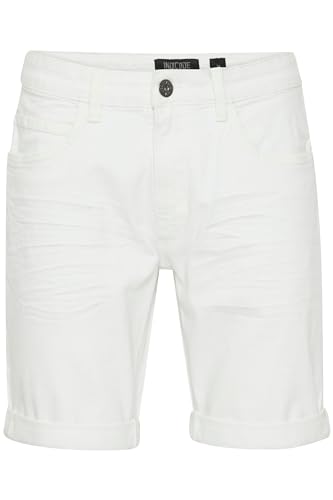 Indicode IDQuentin Herren Jeans Shorts Kurze Denim Hose im Stretch Eingriffstaschen Destroyed-Optik Baumwollmischung Regular fit, Größe:M, Farbe:Off-White (002) von Indicode
