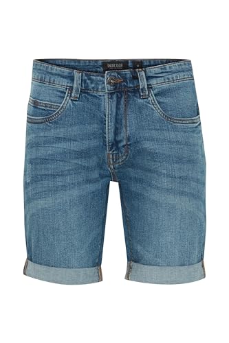 Indicode IDQuentin Herren Jeans Shorts Kurze Denim Hose im Stretch Eingriffstaschen Destroyed-Optik Baumwollmischung Regular fit, Größe:XXL, Farbe:Medium Indigo (869) von Indicode