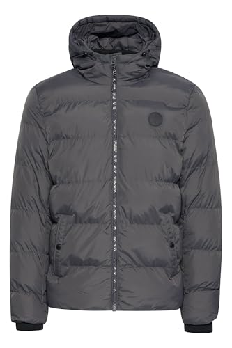Indicode IDRapse Herren Steppjacke Winterjacke Jacke mit Kapuze Gummizug Rippbündchen Eingrifftaschen Label-Details Regular fit, Größe:3XL, Farbe:Forged Iron (919) von Indicode