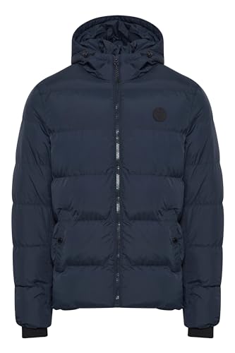 Indicode IDRapse Herren Steppjacke Winterjacke Jacke mit Kapuze Gummizug Rippbündchen Eingrifftaschen Label-Details Regular fit, Größe:M, Farbe:Navy (400) von Indicode
