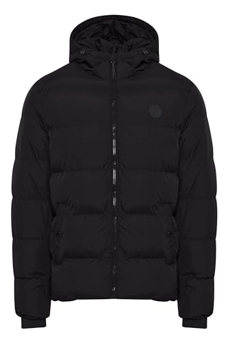 Indicode IDRapse Herren Steppjacke Winterjacke Jacke mit Kapuze Gummizug Rippbündchen Eingrifftaschen Label-Details Regular fit, Größe:XL, Farbe:Black (999) von Indicode