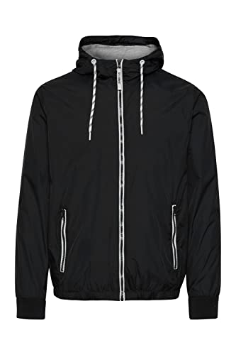Indicode IDRikko Herren Übergangsjacke Herrenjacke Jacke hochabschließender Kragen mit Kapuze, Größe:2XL, Farbe:Black (999) von Indicode