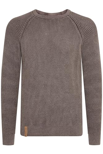 Indicode IDRockford Herren Pullover Strickpullover Grobstrick Pullover mit Rundhals-Ausschnitt Rippbündchen 100% Baumwolle Regular fit, Größe:3XL, Farbe:Dark Brown (020) von Indicode