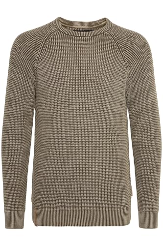 Indicode IDRockford Herren Pullover Strickpullover Grobstrick Pullover mit Rundhals-Ausschnitt Rippbündchen 100% Baumwolle Regular fit, Größe:3XL, Farbe:Dark Olive (644) von Indicode