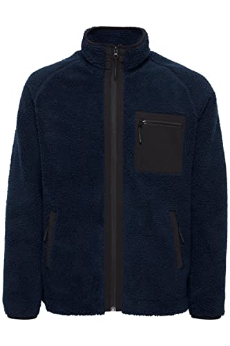 Indicode IDTrodie Herren Sweatjacke Cardigan Jacke Mit Teddy-Futter mit hochabschließendem Kragen aus angenehm weichem Teddy-Material, Größe:XL, Farbe:Navy (400) von Indicode