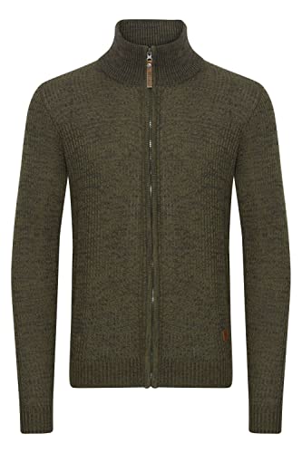 Indicode IDValego Herren Strickjacke Cardigan Grobstrick mit hochabschließendem Kragen aus hochwertigem Baumwoll-Material, Größe:3XL, Farbe:Army (600) von Indicode