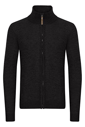 Indicode IDValego Herren Strickjacke Cardigan Grobstrick mit hochabschließendem Kragen aus hochwertigem Baumwoll-Material, Größe:L, Farbe:Black (999) von Indicode