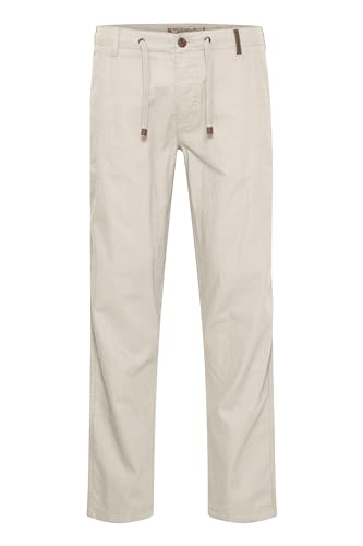 Indicode IDIves Herren Leinenhose Sommerhose Lange Stoffhose mit Kordel Gürtelschlaufen Leinenmix Eingrifftaschen Regular fit, Größe:S, Farbe:Fog (004) von Indicode