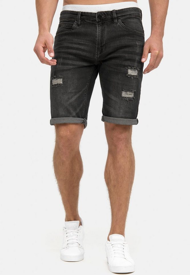 Indicode Jeansshorts Herren Caden Jeans Shorts Herrenshorts mit 5 Taschen, Denimstyle von Indicode