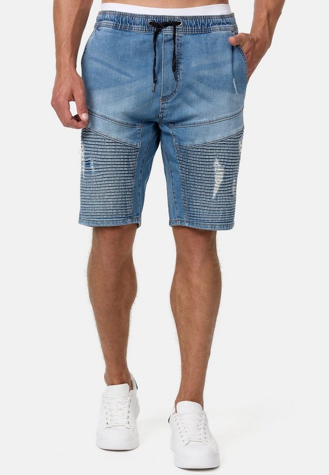 Indicode Jeansshorts Herren Ernest Jeans Shorts Herrenshorts aus elastischer Baumwoll-Qualität von Indicode