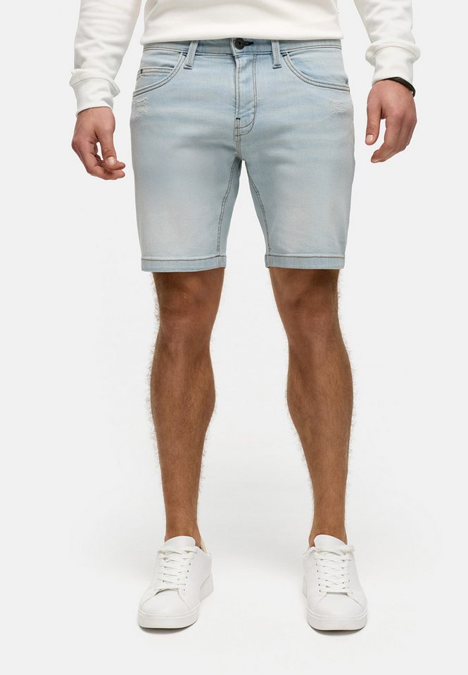 Indicode Jeansshorts Herren INMCFly Jeans Shorts Herrenshorts stretchy Denim-Shorts mit crushed washing von Indicode