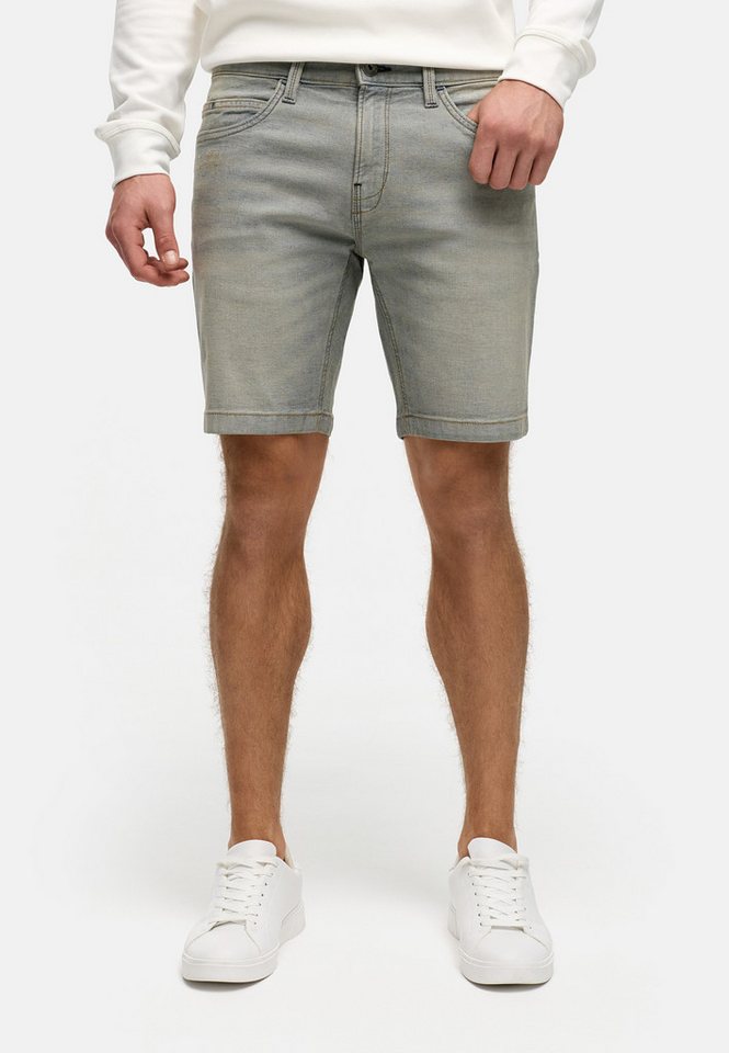 Indicode Jeansshorts Herren INMCFly Jeans Shorts Herrenshorts stretchy Denim-Shorts mit crushed washing von Indicode
