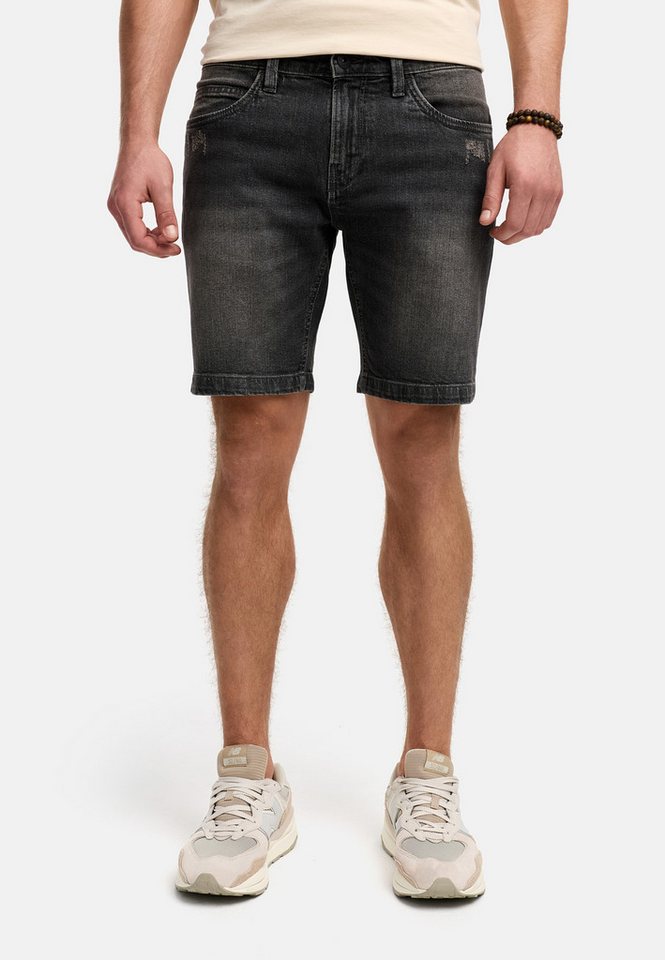 Indicode Jeansshorts Herren INMCFly Jeans Shorts Herrenshorts stretchy Denim-Shorts mit crushed washing von Indicode