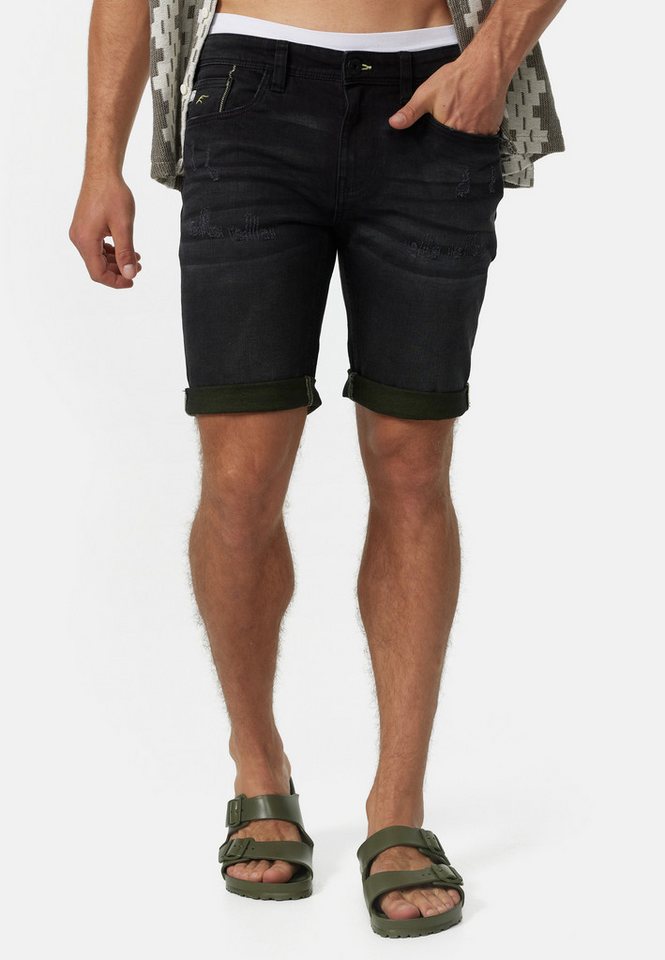 Indicode Jeansshorts Herren INZalento Jeans Shorts Herrenshorts aus elastischer Baumwoll-Qualität von Indicode