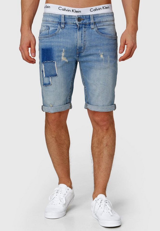 Indicode Jeansshorts Herren Roberts Jeans Shorts Herrenshorts aus elastischer Baumwoll-Qualität von Indicode