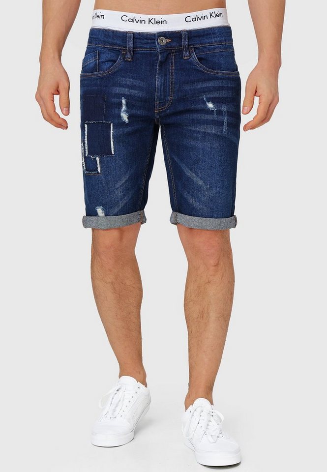 Indicode Jeansshorts Herren Roberts Jeans Shorts Herrenshorts aus elastischer Baumwoll-Qualität von Indicode
