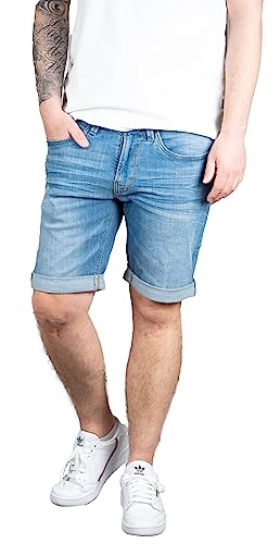 Indicode Joey Herren Shorts Jeansshorts Stretch Kurze Hose Jeans Short Denim (M, Blue Wash) von Indicode