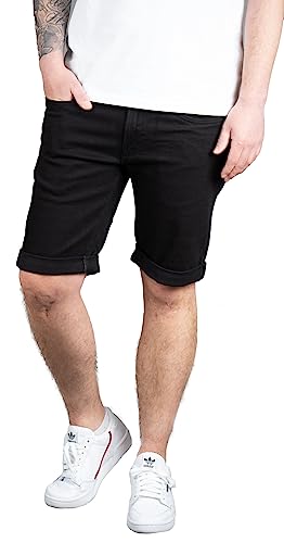 Indicode Joey Herren Shorts Jeansshorts Stretch Kurze Hose Jeans Short Denim (L, Ultra Black) von Indicode