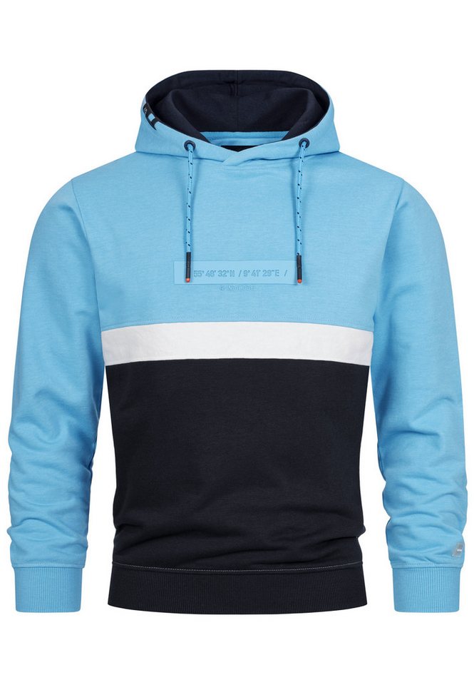 Indicode Hoodie Herren INMagnus Sweatshirt Kapuze Herrenhoodie Stylischer Kapuzenpullover mit Colorblock-Design von Indicode