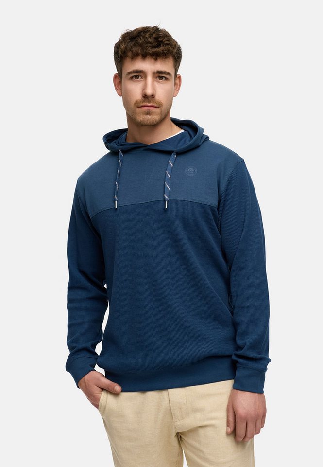 Indicode Hoodie Herren INTommaso Sweatshirt Kapuze Herrenhoodie aus Waffelstrick-Jersey für eine leichte, luftige Textur von Indicode